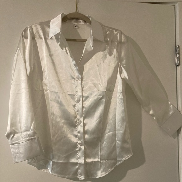 W H M Women’s Silk Satin Casual L/S Shirt - Picture 13 of 13